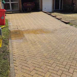 Driveway Cleaning in Hertfordshire - Driveway cleaning in progress